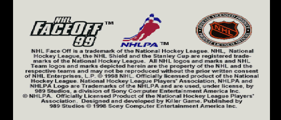 NHL Faceoff 99 Title Screen
